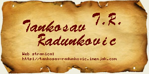 Tankosav Radunković vizit kartica